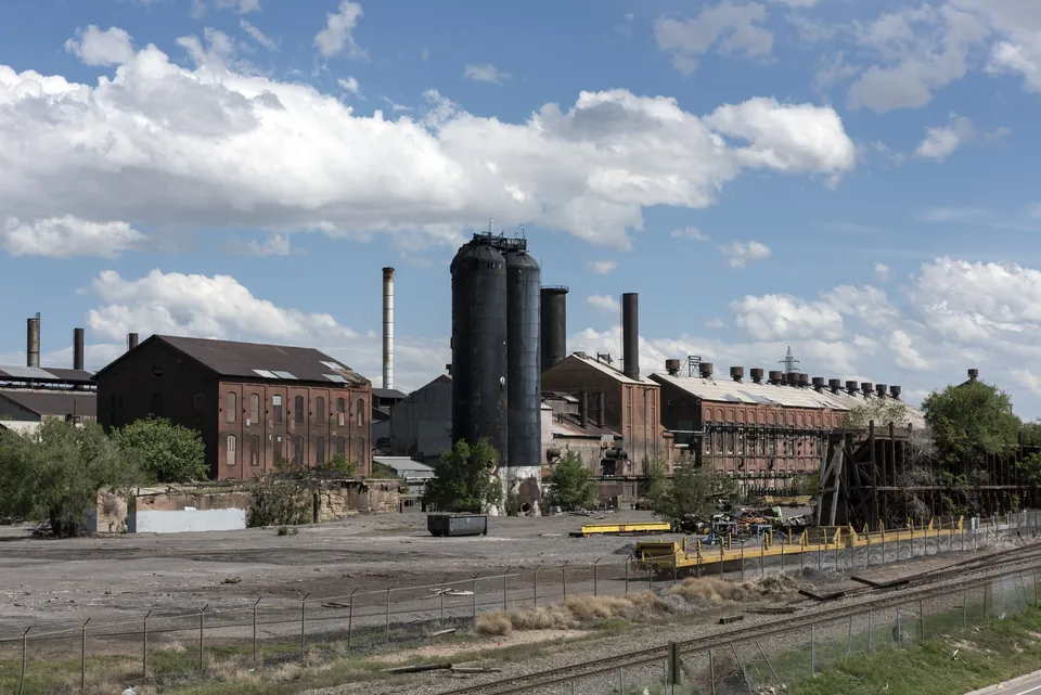 Long-idle sections of a steel mill in Pueblo, Colorado